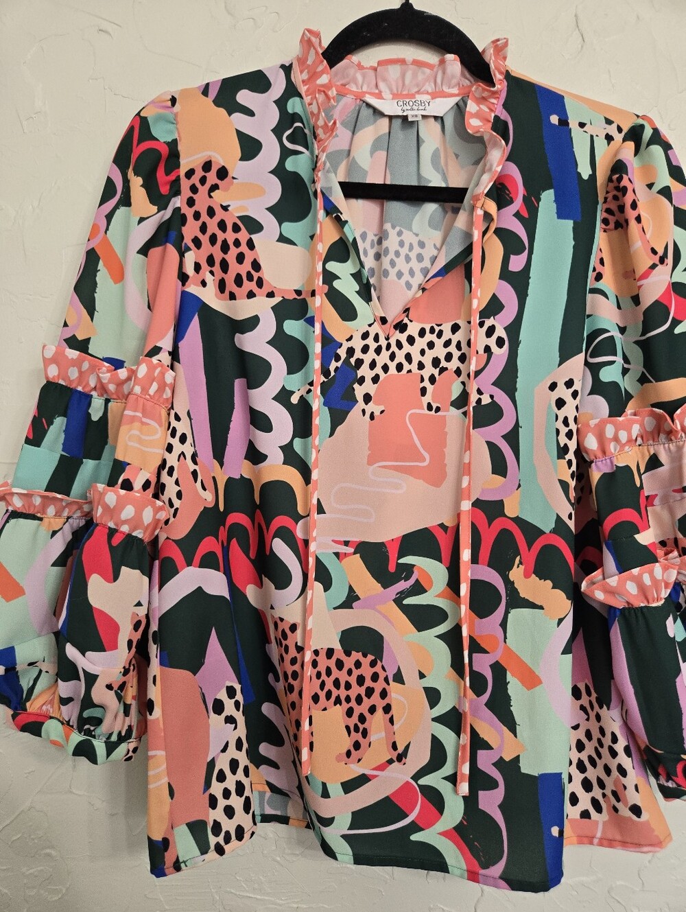 Crosby By Mollie Burch Colorful Jungle Book Long Sleeve Top, Xs View 2
